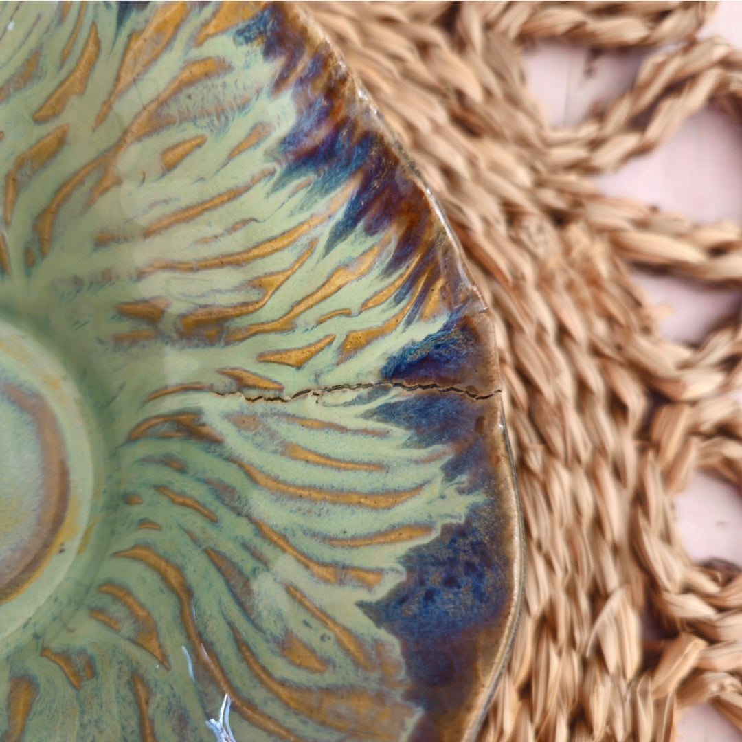 Iris Flower, Small Decorative Plate (studio second)