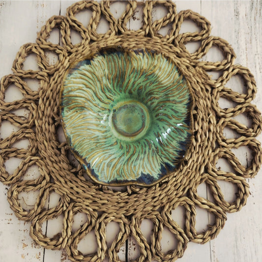 Iris Flower, Small Decorative Plate (studio second)